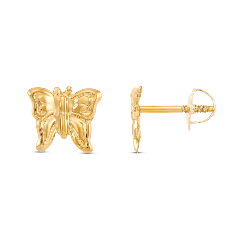 Main Image 1 of Children's Butterfly Stud Earrings 14K Yellow Gold