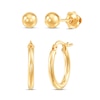 Thumbnail Image 1 of Children's Hoop & Ball Stud Earring Set 14K Yellow Gold