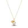 Thumbnail Image 1 of Children's Puffy Heart Pendant Necklace 14K Tri-Tone Gold 13"