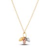 Thumbnail Image 2 of Children's Puffy Heart Pendant Necklace 14K Tri-Tone Gold 13"