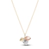 Thumbnail Image 3 of Children's Puffy Heart Pendant Necklace 14K Tri-Tone Gold 13"