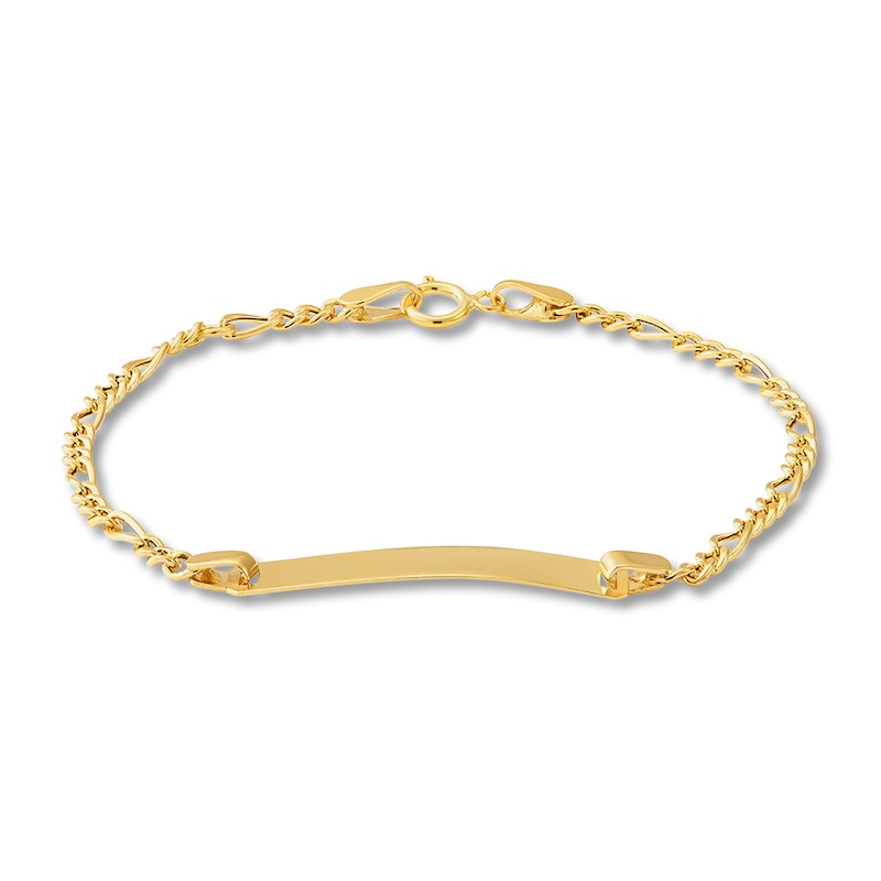 Main Image 1 of Rectangle ID Bracelet 14K Yellow Gold 6"