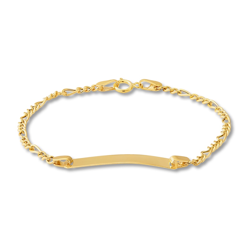 Rectangle ID Bracelet 14K Yellow Gold 6"