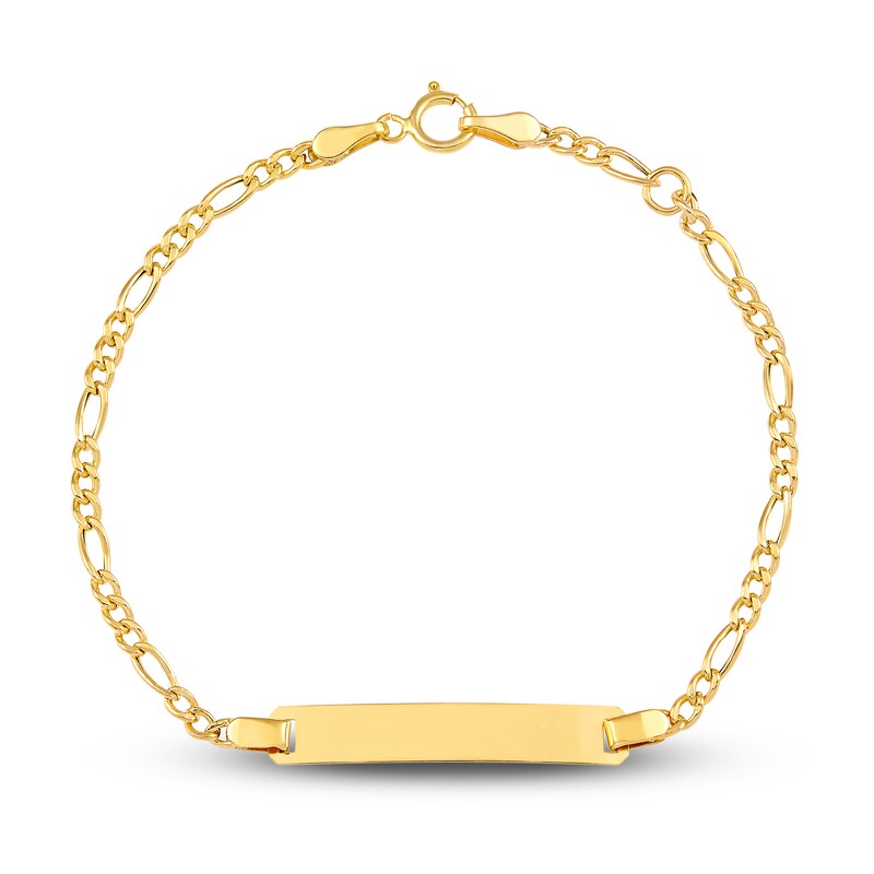 Rectangle ID Bracelet 14K Yellow Gold 6"