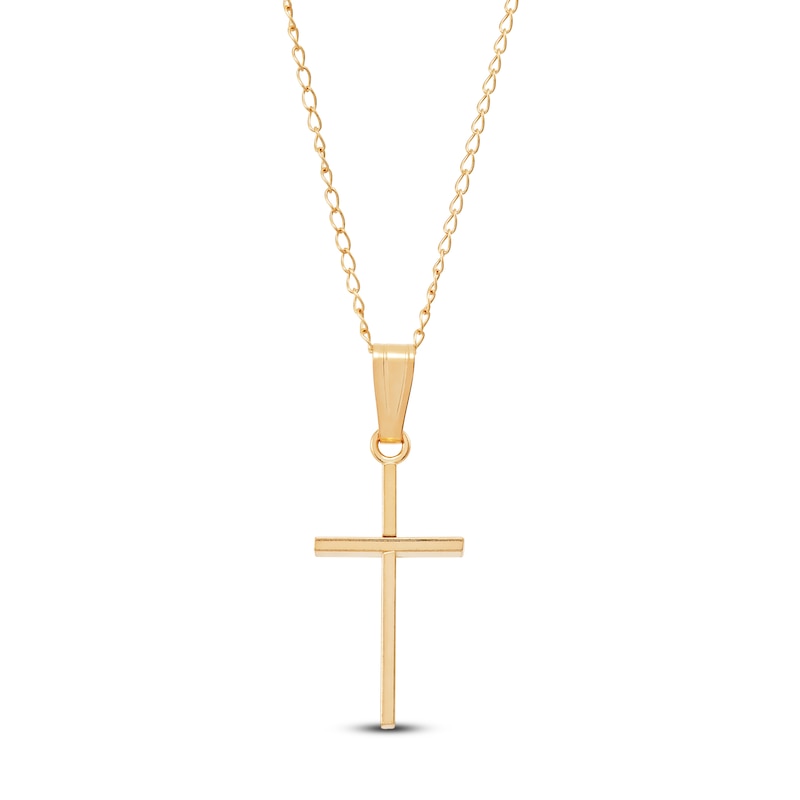 Main Image 1 of Children's Cross Pendant 14K Yellow Gold 13"