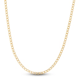 Children's Hollow Curb Link Necklace 14K Yellow Gold