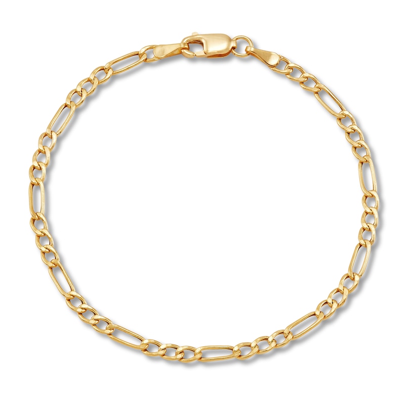 Main Image 1 of Children's Hollow Figaro Link Bracelet 14K Yellow Gold 6"