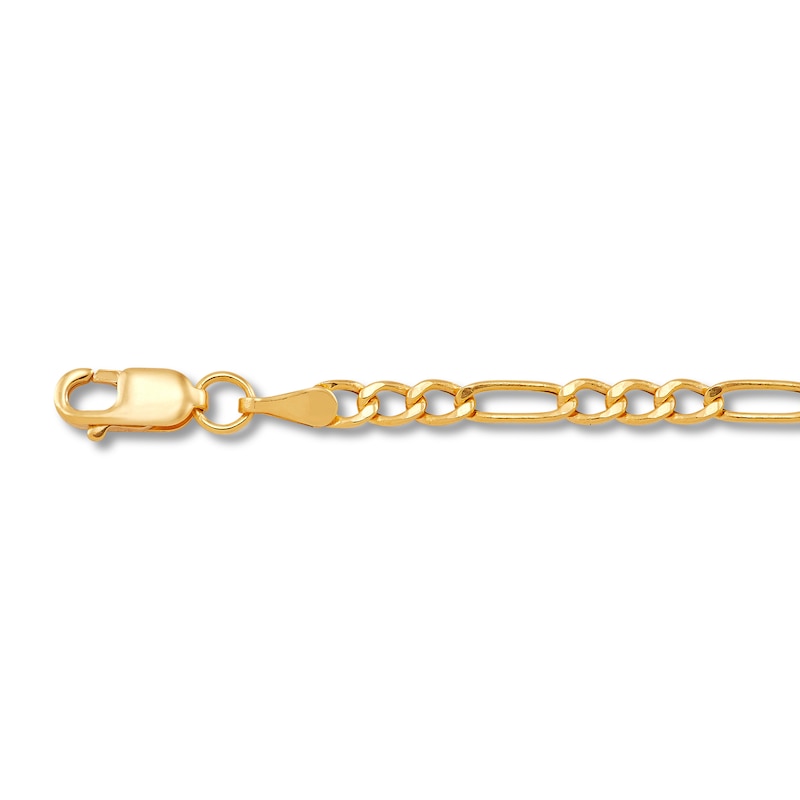 Main Image 3 of Children's Hollow Figaro Link Bracelet 14K Yellow Gold 6"