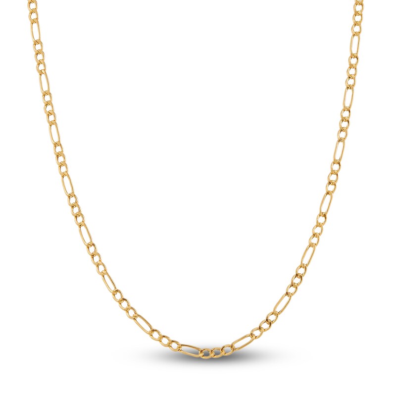 Main Image 1 of Children's Hollow Figaro Link Necklace 14K Yellow Gold 2.65mm