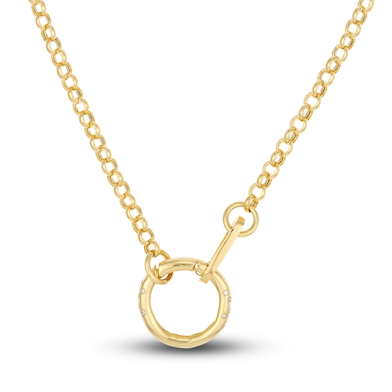 Main Image 2 of Medium Oval Push Charm 14K Yellow Gold