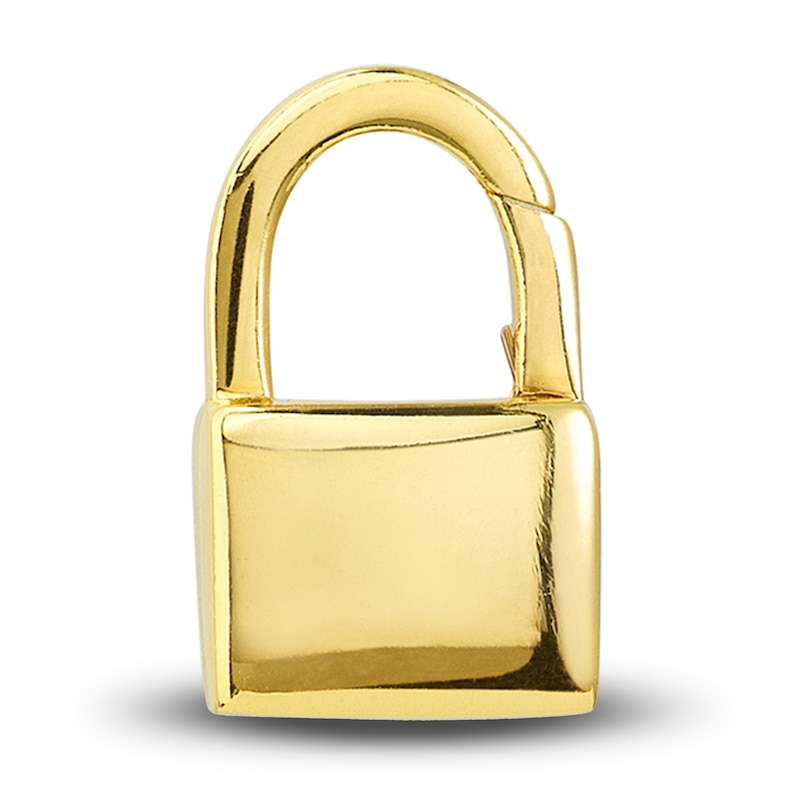 Main Image 1 of Padlock Push Lock Charm 14K Yellow Gold