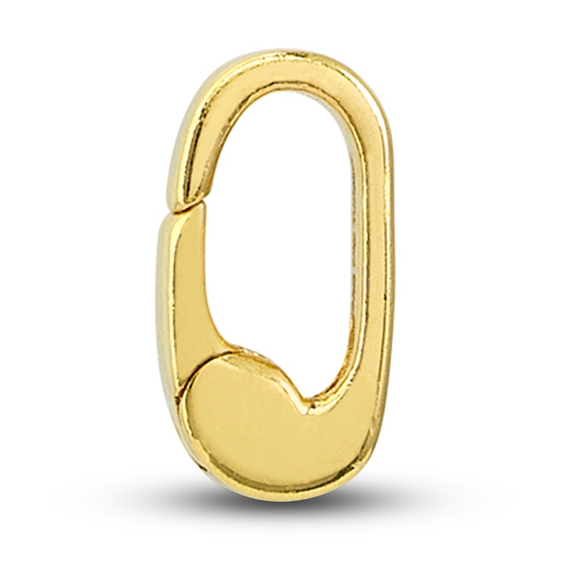 Main Image 1 of Small Oval Push Lock Charm 14K Yellow Gold