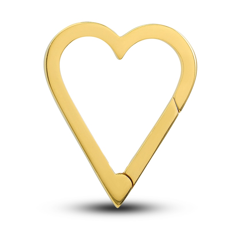 Main Image 1 of Heart Push Lock Charm 14K Yellow Gold