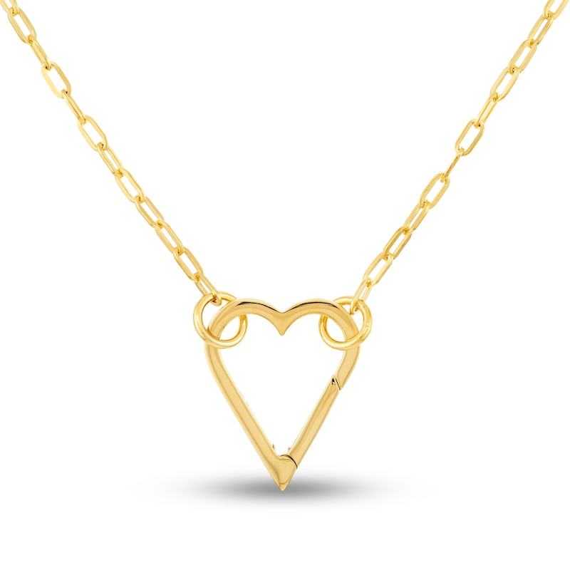 Main Image 2 of Heart Push Lock Charm 14K Yellow Gold