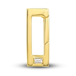 Rectangle Push Lock Charm 1/10 ct tw Diamonds 14K Yellow Gold