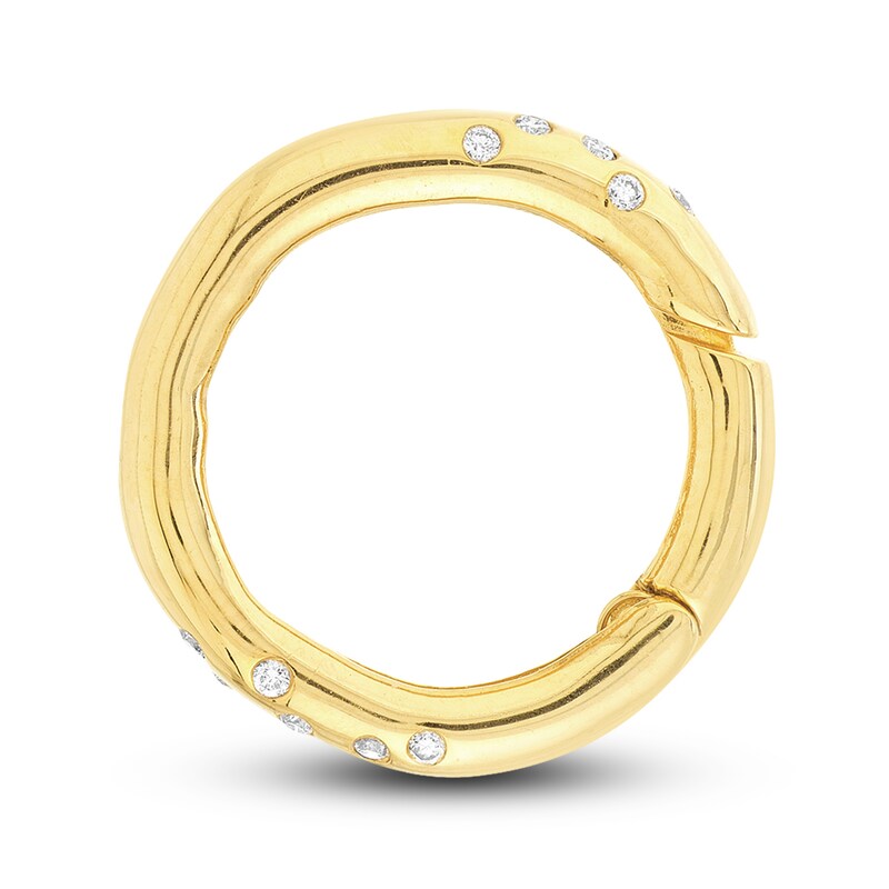 Round Push Lock Charm 1/8 ct tw Diamonds 14K Yellow Gold