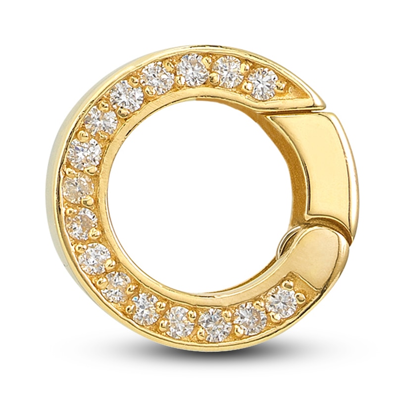 Round Push Lock 1/4ct tw Diamond 14K Yellow Gold