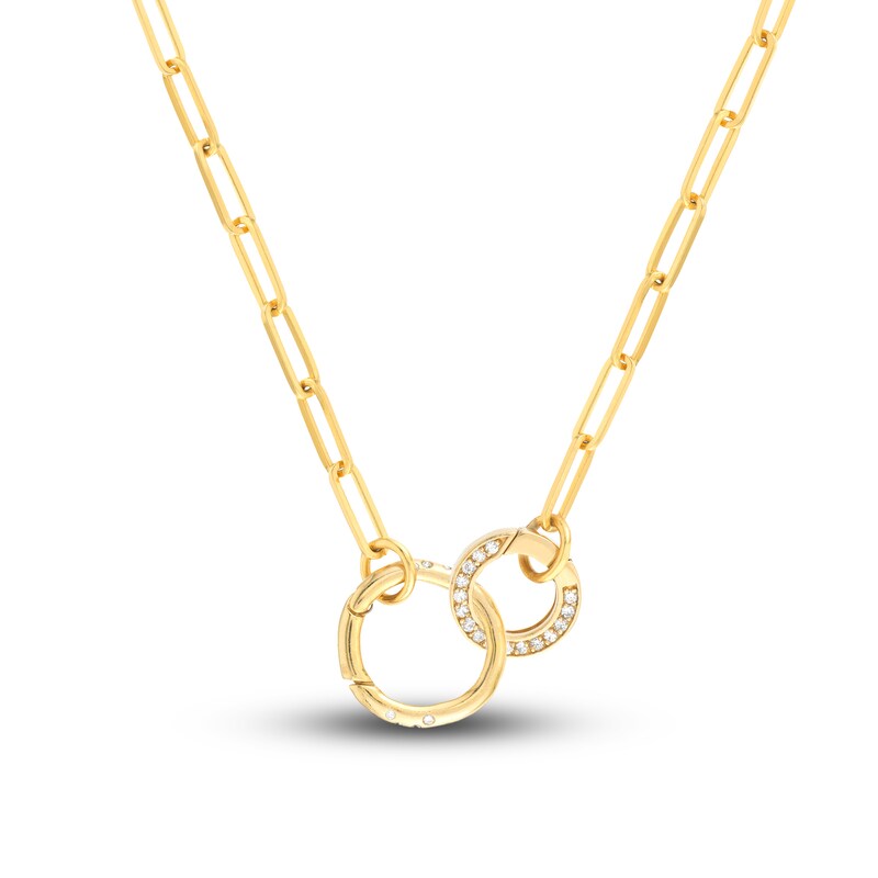 Main Image 3 of Round Push Lock 1/4ct tw Diamond 14K Yellow Gold