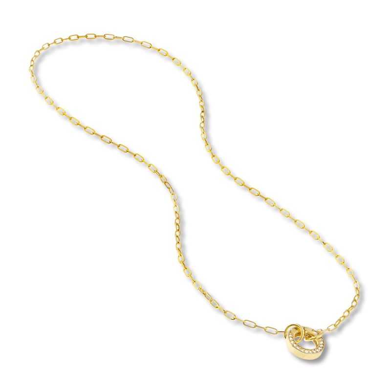 Main Image 4 of Round Push Lock 1/4ct tw Diamond 14K Yellow Gold