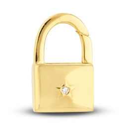 Padlock Push Lock Charm 14K Yellow Gold