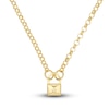 Thumbnail Image 2 of Padlock Push Lock Charm 14K Yellow Gold