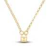 Thumbnail Image 1 of Padlock Push Lock Charm 14K Yellow Gold