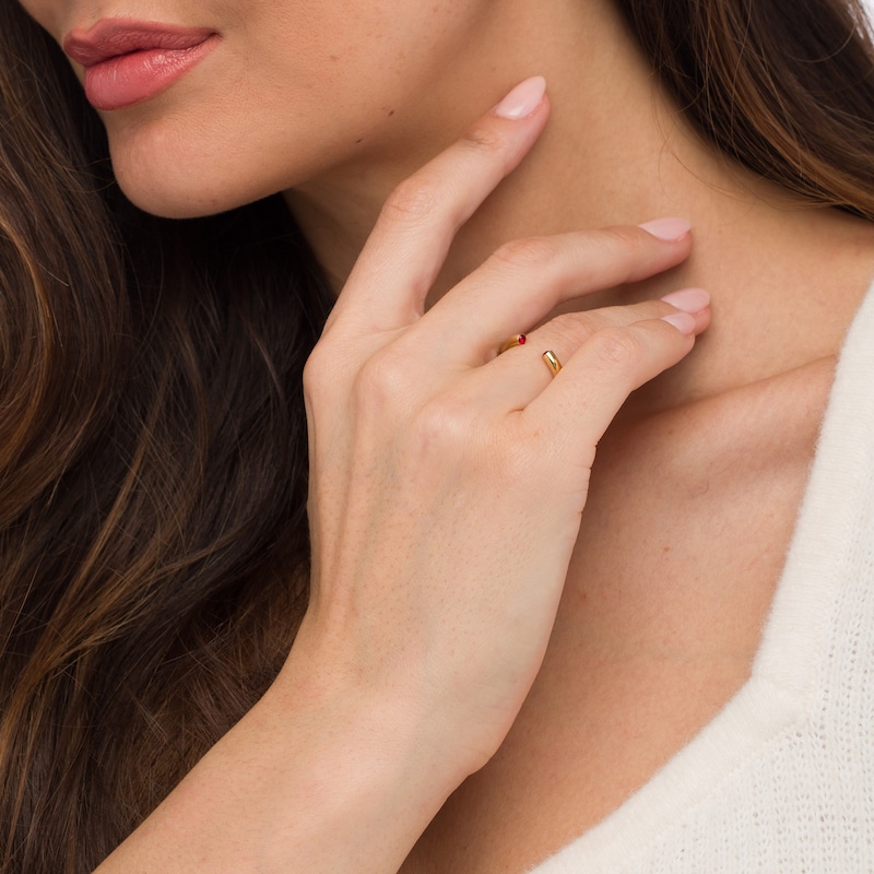 Main Image 4 of Stella Valle January Birthstone Ring Red Crystal 18K Gold-Plated Brass