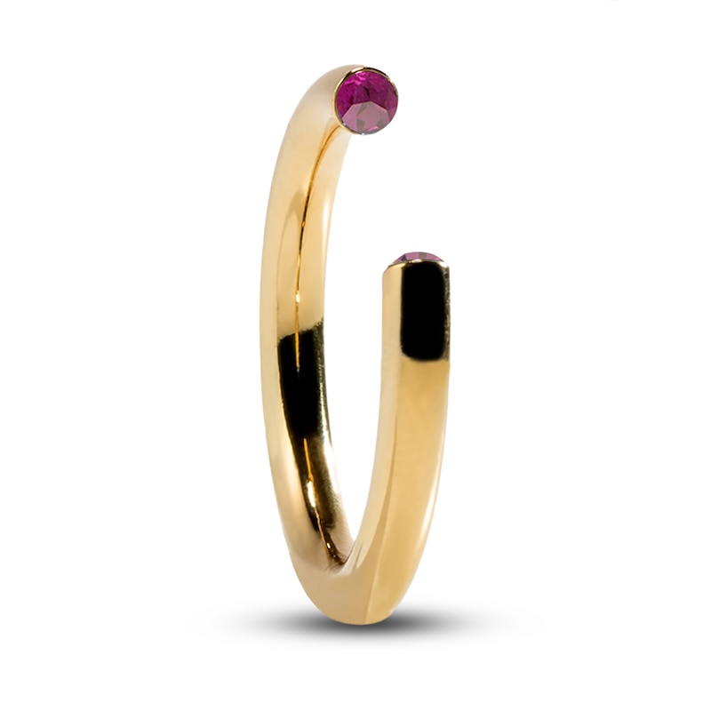 Main Image 1 of Stella Valle February Birthstone Ring Purple Crystal 18K Gold-Plated Brass