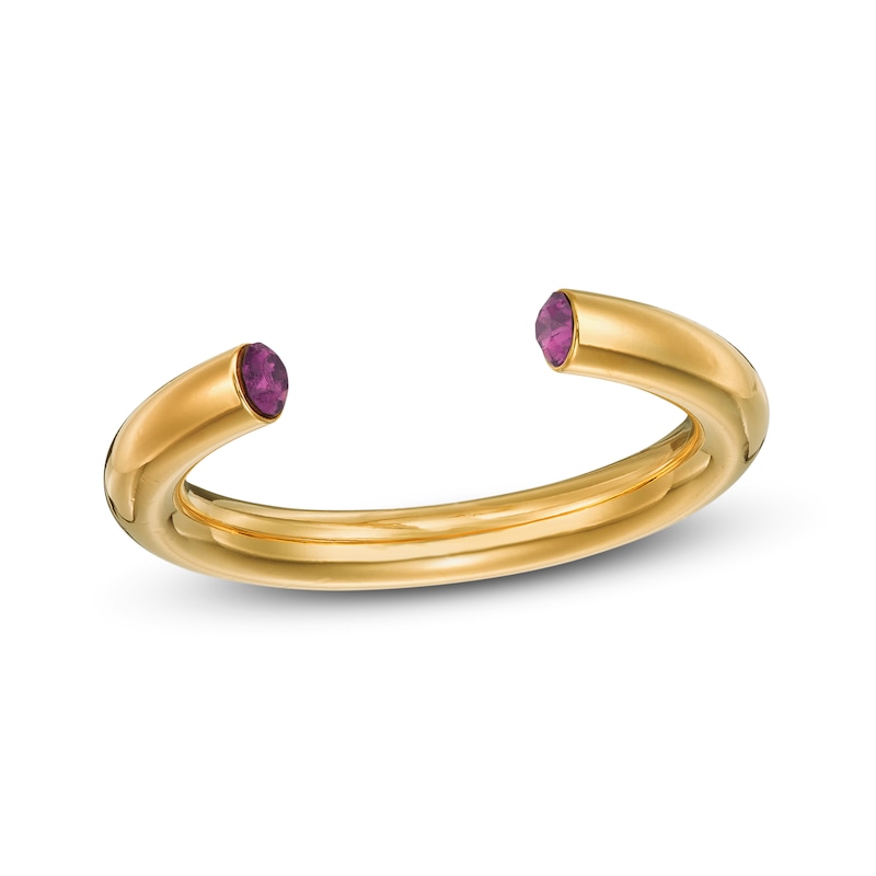 Main Image 3 of Stella Valle February Birthstone Ring Purple Crystal 18K Gold-Plated Brass