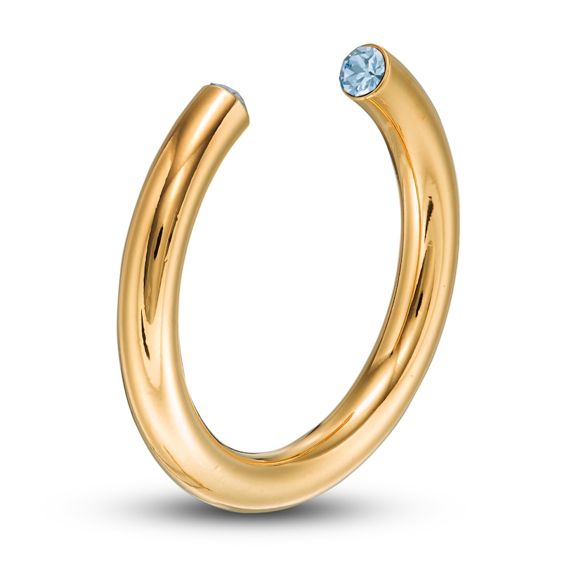 Main Image 2 of Stella Valle March Birthstone Ring Light Blue Crystal 18K Gold-Plated Brass