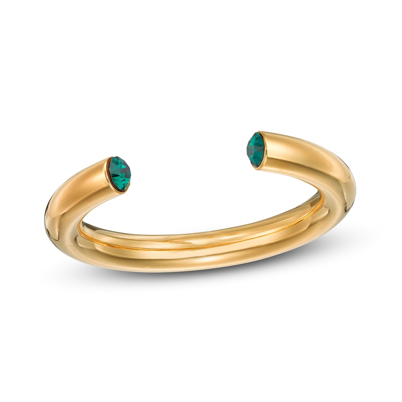 Main Image 3 of Stella Valle May Birthstone Ring Green Crystal 18K Gold-Plated Brass