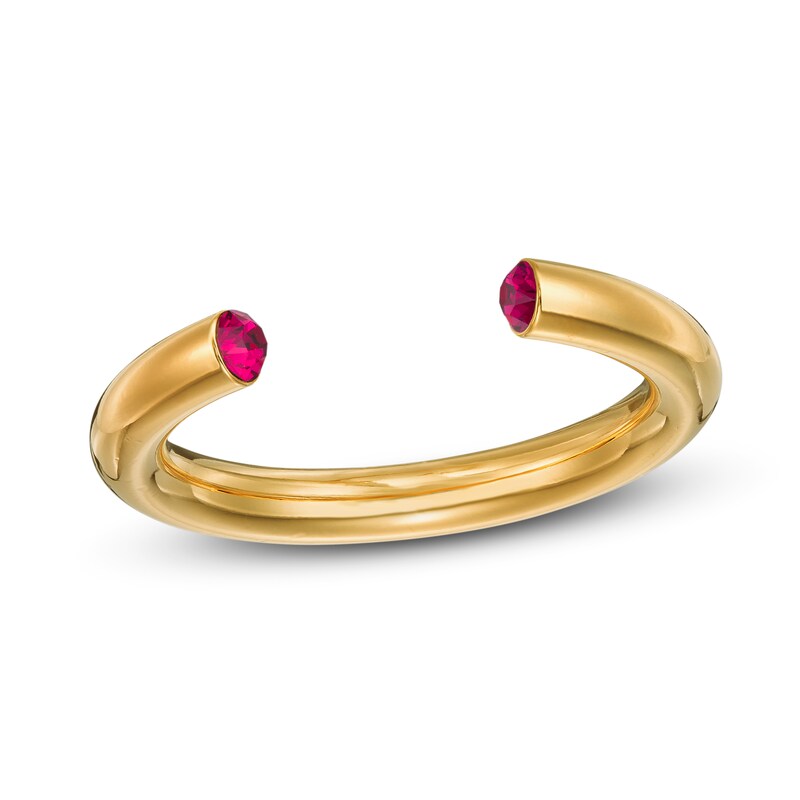 Main Image 3 of Stella Valle July Birthstone Ring Red Crystal 18K Gold-Plated Brass