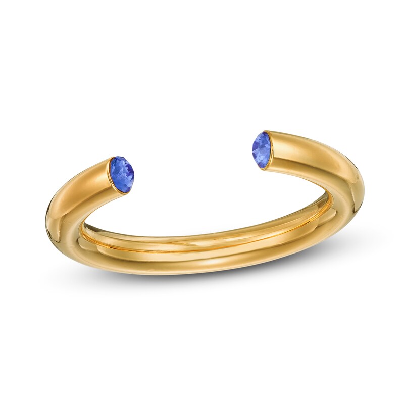 Main Image 3 of Stella Valle September Birthstone Ring Blue Crystal 18K Gold-Plated Brass