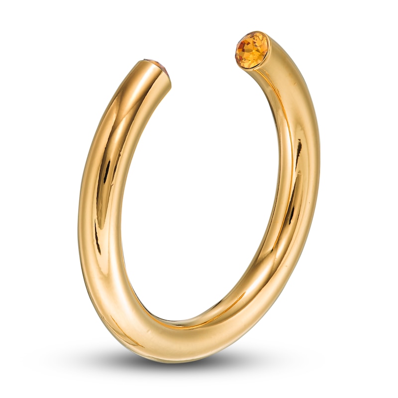 Stella Valle November Birthstone Ring Yellow Crystal 18K Gold-Plated Brass