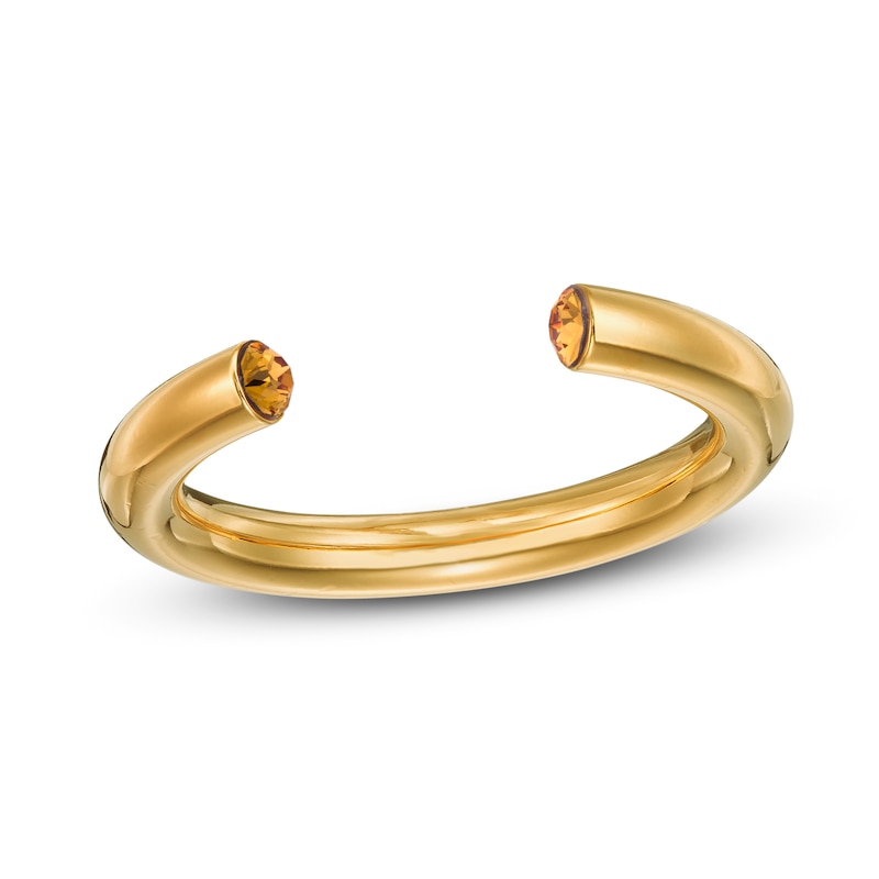 Main Image 3 of Stella Valle November Birthstone Ring Yellow Crystal 18K Gold-Plated Brass