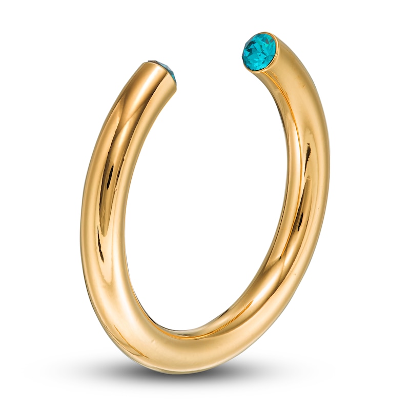 Main Image 2 of Stella Valle December Birthstone Ring Teal Crystal 18K Gold-Plated Brass