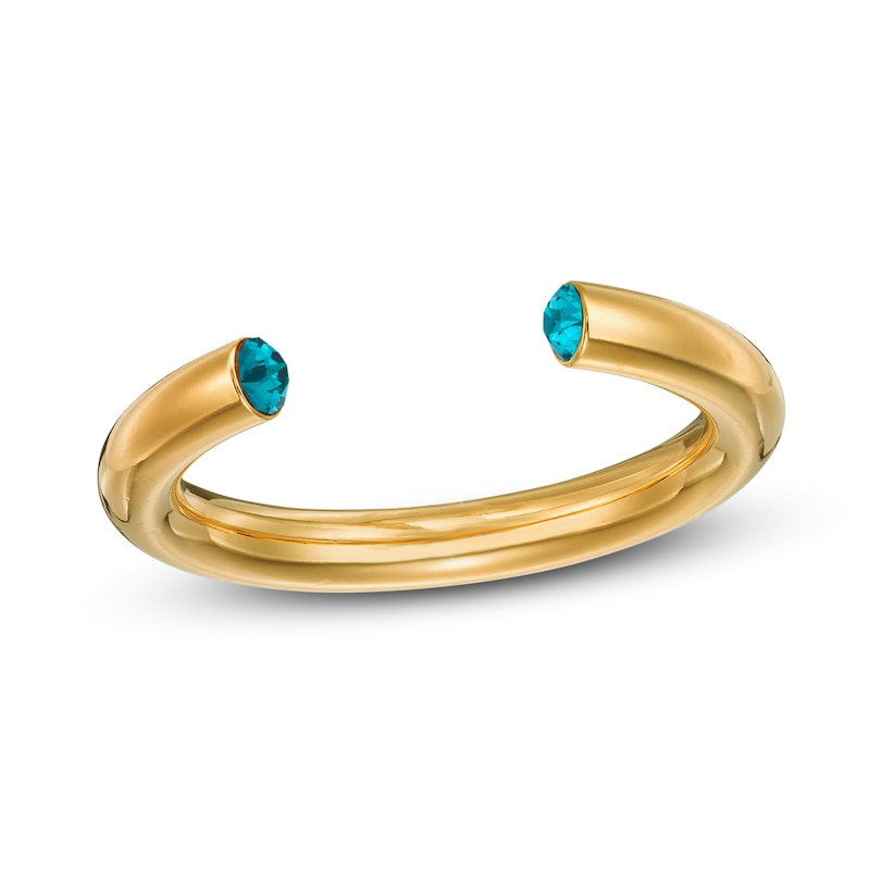 Main Image 3 of Stella Valle December Birthstone Ring Teal Crystal 18K Gold-Plated Brass