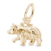 Small Black Bear Charm 14K Yellow Gold