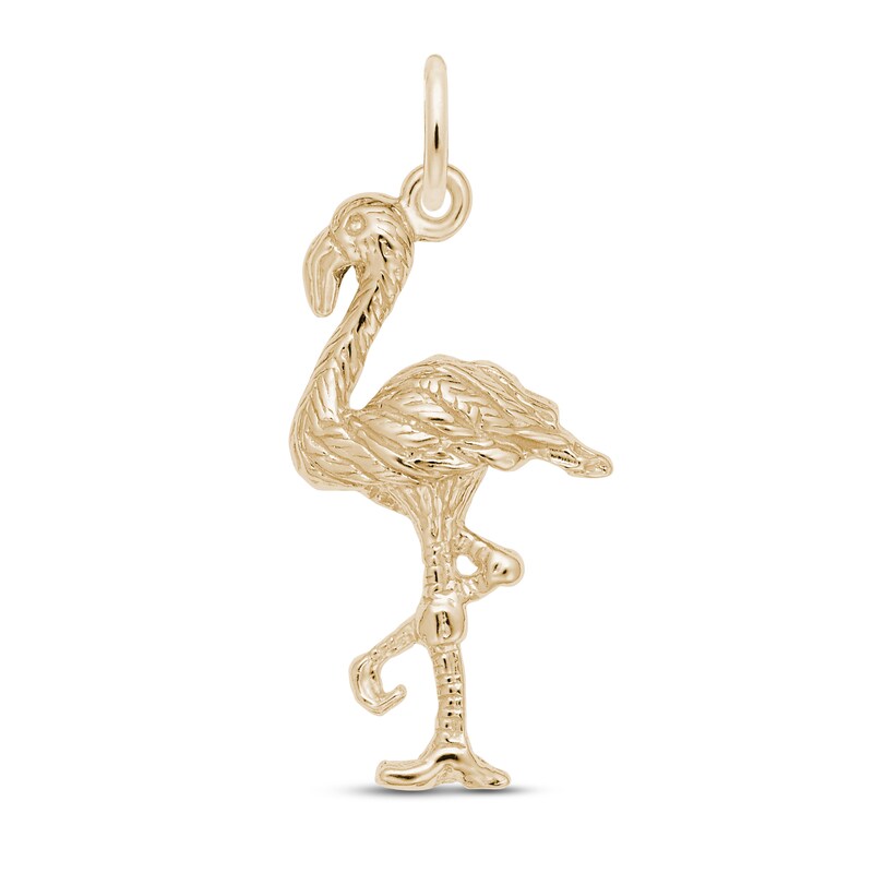 Flamingo Charm 14K Yellow Gold