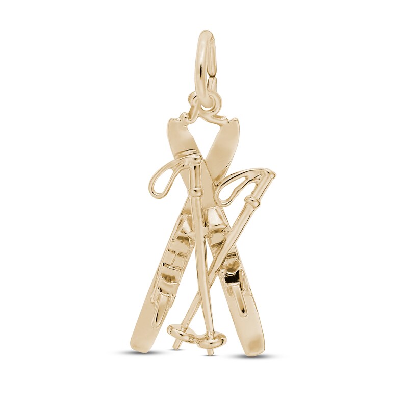 Skis Charm 14K Yellow Gold