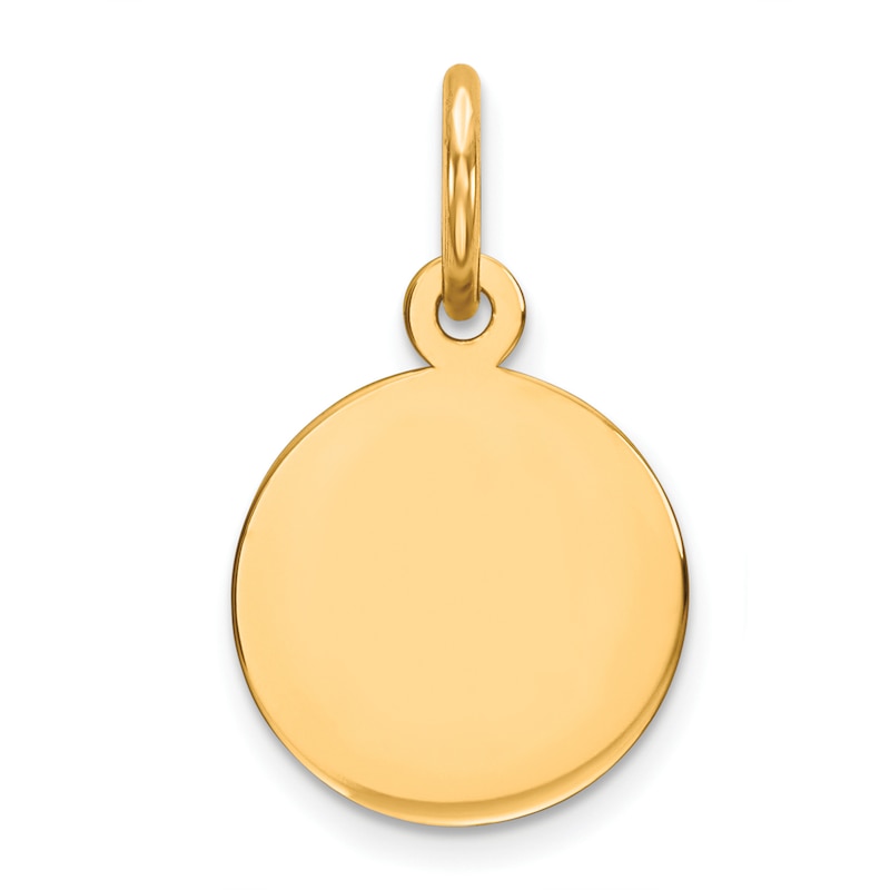 Engravable Round Disc Charm 14K Yellow Gold