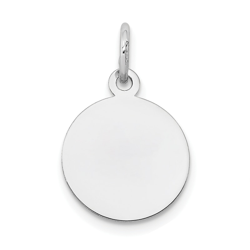 Main Image 1 of Engravable Round Disc Charm 14K White Gold