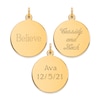Engravable Round Disc Charm 14K Yellow Gold