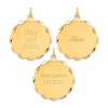Engravable Scalloped Disc Charm 14K Yellow Gold