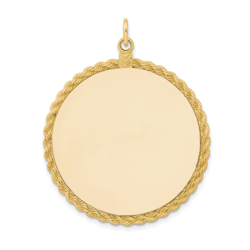 Engravable Round Disc Charm 14K Yellow Gold