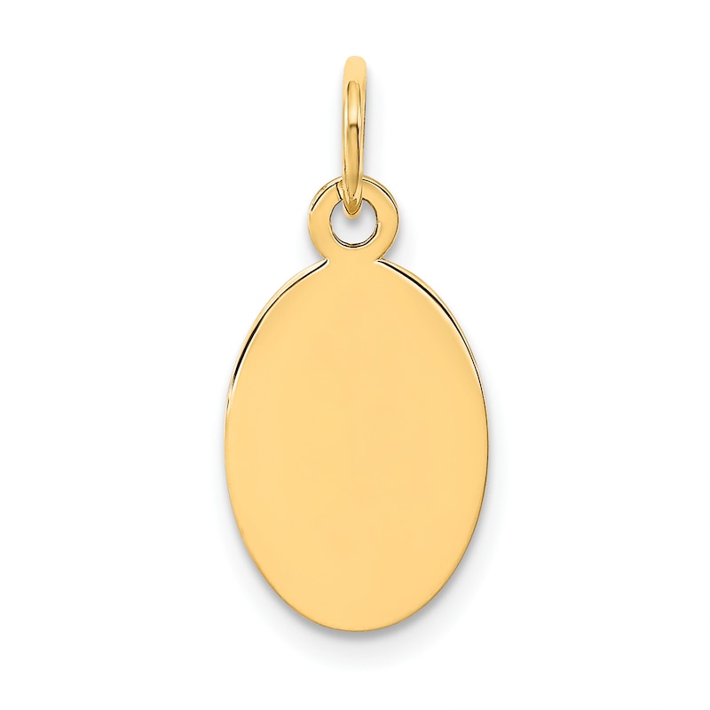 Engravable Oval Disc Charm 14K Yellow Gold