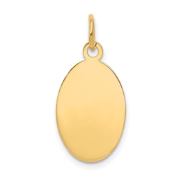 Engravable Oval Disc Charm 14K Yellow Gold