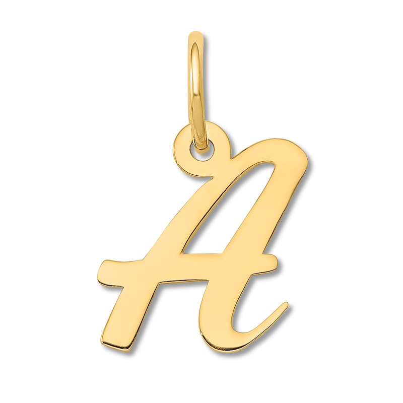 Small "A" Initial Charm 14K Yellow Gold