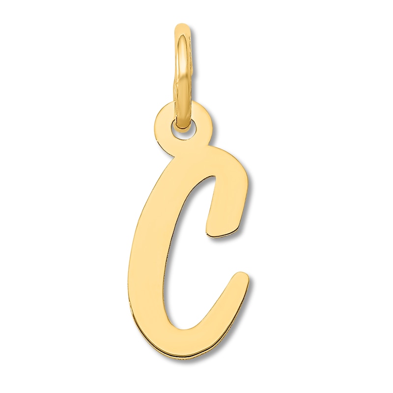 Small "C" Initial Charm 14K Yellow Gold