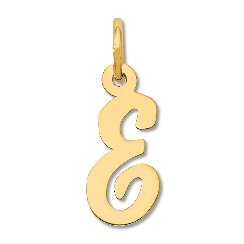 Small "E" Initial Charm 14K Yellow Gold